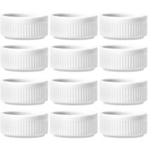 12 Ramekins Molheiras Porcelana 180ml Canelado Germer Branco Restaurante 12 Ramekins Molheiras Porcelana 180ml Canelado Germer Branco Restaurante