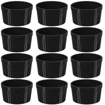 12 Ramekins Pretos Canelados 200ml Polipropileno Molheira Bowls Uno Coza 12 Ramekins Pretos Canelados 200ml Polipropileno Molheira Bowls Uno Coza
