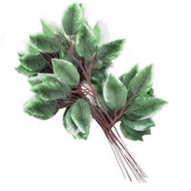 12 Ramos Decoração Arranjo Ficus Artificial Planta Decorativa Plástico 4 Galhos Cada 44cm