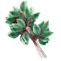 12 Ramos Decoração Arranjo Ficus Artificial Planta Decorativa Plástico 4 Galhos Cada 44cm