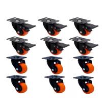 12 Rodízio 50mm Em PVC Rodinha Laranja (6 Com Trava e 6 Sem Trava) 12 Rodízio 50mm Em PVC Rodinha Laranja (6 Com Trava e 6 Sem Trava)