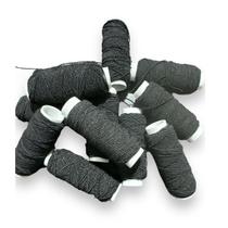 12 Rolos Fio Lastex Elástico 10m Preto P/ Mega Hair Costura