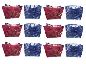 12 Sacolas de Ráfia Ecobag Retornável Grande 39x44x22cm B4u