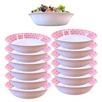 12 Saladeiras Bowl Cumbuca Redonda em Melamina Vermelha