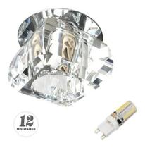 12 Spot de Embutir Cristal Decoração Gesso Quarto Ac661 + Led 3w Branco Frio 12 Spot de Embutir Cristal Decoração Gesso Quarto Ac661 + Led 3w Branco Frio