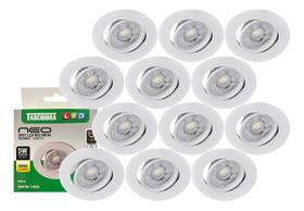 12 Spot Led Neo Embutir Redonda 5W 3000k Luz Quente Taschibra