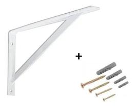 12 Suporte Prateleira Mão Francesa Cantoneira 40cm+parafusos
