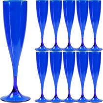 12 Taça Champanhe Azul Royal Acrilica 170ml Alta Qualidade