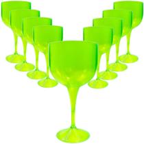 12 Taça de Acrílico Gin Tônica Drink 500ml Verde Neon lisa 12 Taça de Acrílico Gin Tônica Drink 500ml Verde Neon lisa