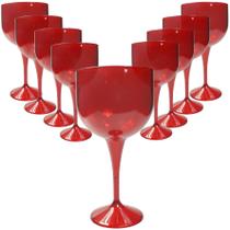 12 Taça de Acrílico Gin Tônica Drink 500ml vermelha lisa 12 Taça de Acrílico Gin Tônica Drink 500ml vermelha lisa
