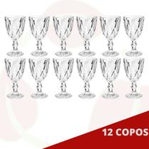 12 Taça Diamante Bico De Jaca 300ml Transparente