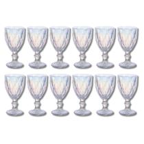 12 Taça Diamante Furta-Cor 340ML Suco Água Elegante Buffet