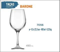 12 Taças Barone 490Ml - Vinho Tinto Rosé Branco Água