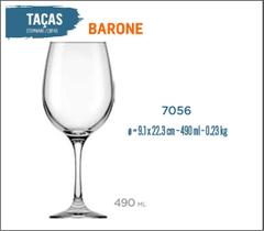 12 Taças Barone 490ml - Vinho Tinto Rosé Branco Água