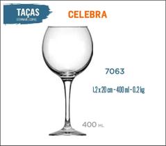 12 Taças Celebra 400Ml - Vinho Tinto Rosé Branco Água