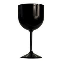 12 Taças De Acrílico Gin Sólida Preto 450 Ml Festas Drinks