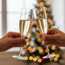 12 Taças De Champagne Acrílico Translucida 160 ml Premium Festa casamento fim de ano aniversario dec