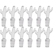 12 Tampas Vedantes para Garrafas de Vinho 8X2cm Cactus PVC Rolha Transparente