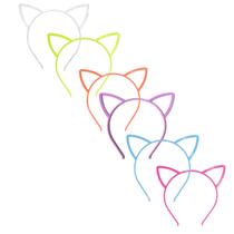 12 tiaras gatinho arquinho colorida festa fantasia infantil