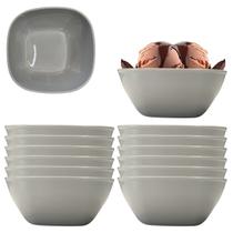 12 Tigelas Quadrada Bowl Melamina Pote Cinza 300ml 12 Tigelas Quadrada Bowl Melamina Pote Cinza 300ml