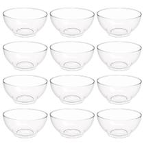12 Tigelas Saladeiras Grandes Redondas 3,1L Transparente Servir Salada Sobremesa Crippa Travessa