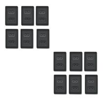 12 Tomadas Duplas Preta Distanciadas 10A 250V Habitat Black 12 Tomadas Duplas Preta Distanciadas 10A 250V Habitat Black