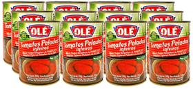 12 Tomate Pelado Inteiros Lata Olé 390g Liquido Drenado 240g