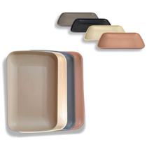 12 Travessas Bandeja Retangular Em Fibra Bambu 24cm Servir