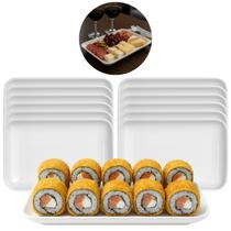 12 Travessas Melamina 24,5cm Bandeja Petisqueira Premium