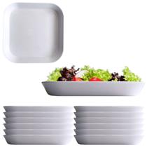 12 Travessas Quadrada Saladeira Pote em Melamina 20cm Luxo