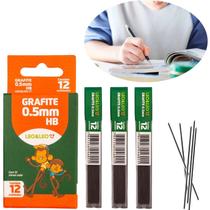 12 Tubos De Grafite Hb 0.5Mm Com 12 Minas Refil Cada 12 Tubos De Grafite Hb 0.5Mm Com 12 Minas Refil Cada