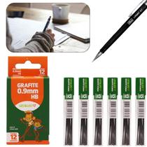 12 Tubos Grafite Hb 0.9Mm Com 12 Minas Refil Cada Grafite