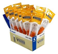 12 Un Refil Pincel Marcador Quadro Branco Vboard Laranja