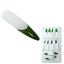 12 Unhas Postiças Realistas Stiletto Decoradas Fácil de Aplicar Grandes Coloridas Reutilizáveis Kit
