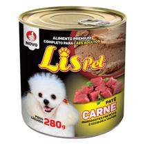 12 UNID - Alimento Completo / Ração Úmida / Patê para Cães Adultos - LISPET - Sabor Carne - 280G