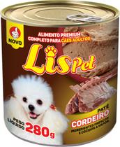 12 UNID - Alimento Completo / Ração Úmida / Patê para Cães Adultos - LISPET - Sabor Cordeiro - 280G