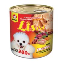 12 UNID - Alimento Completo / Ração Úmida / Patê para Cães Adultos - LISPET - Sabor Frango - 280G