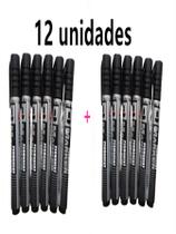 12 unidades Caneta Grossa para marcar permanente -Preta