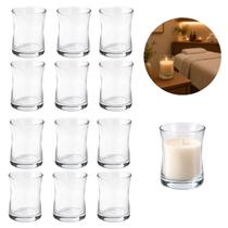 12 Vasos Castiçal Porta Vela Vidro Decorativo Mesa Posta 12 Vasos Castiçal Porta Vela Vidro Decorativo Mesa Posta
