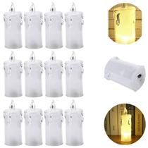 12 Velas LED Transparente Luz Eletrônica Decorativa 8cm 12 Velas LED Transparente Luz Eletrônica Decorativa 8cm