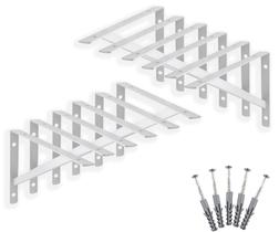 12 X Suporte Mão Francesa 40cm + Kit De Parafusos E Buchas