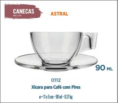 12 Xícara Café Com Pires Curto Pequeno - Astral 90Ml