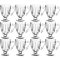 12 Xícaras Taças de Cristal 200ml com Pé Imperial Lyor Cafeteria Servir Expresso