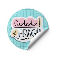 120 Adesivos Cuidado Frágil Vinil etiqueta redondos mimo Gratidão