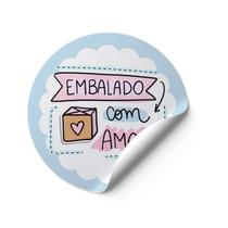 120 Adesivos Embalado com Amor Vinil etiqueta redondos mimo b Gratidão