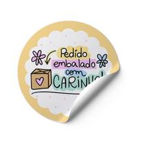 120 Adesivos Pedido embalado com carinho Vinil etiqueta redondos mimo
