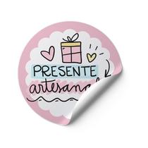 120 Adesivos Presente artesanal Vinil etiqueta redondos mimo Gratidão
