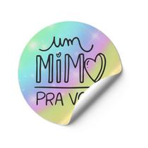 120 Adesivos Um mimo pra você colorido Vinil etiqueta redondos mimo Gratidão