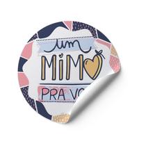 120 Adesivos Um mimo pra você colorido Vinil etiqueta redondos mimo Gratidão