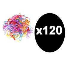 120 Elásticos de Silicone Cabelo Xuxinha Colorida infantil